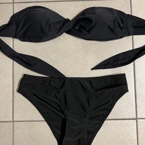 Black twist bandeau bikini with cutouts size M / L